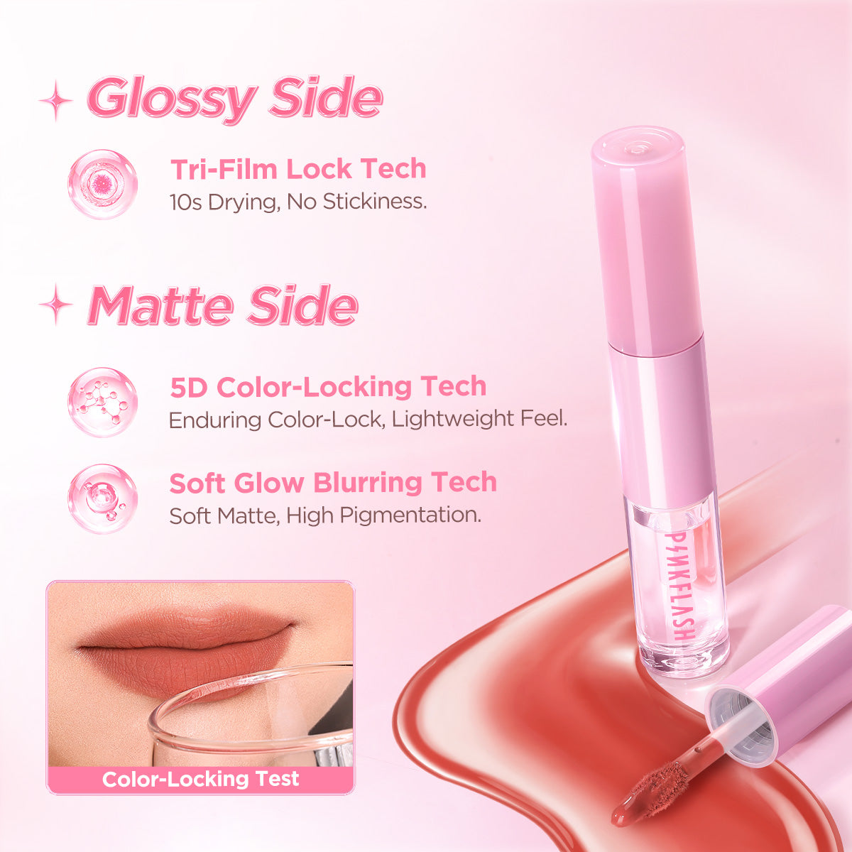 ¡Color Intacto por 16 Horas! – Labial Líquido de Larga Duración