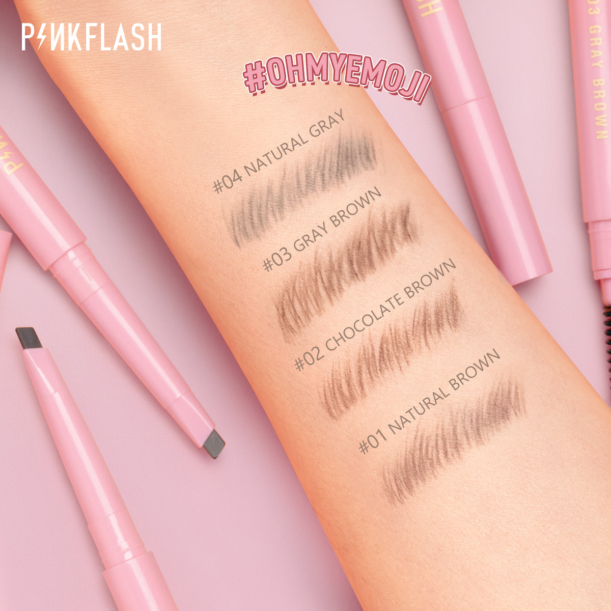 Lápiz para Cejas 2 en 1 Pinkflash #OhMyEmoji
