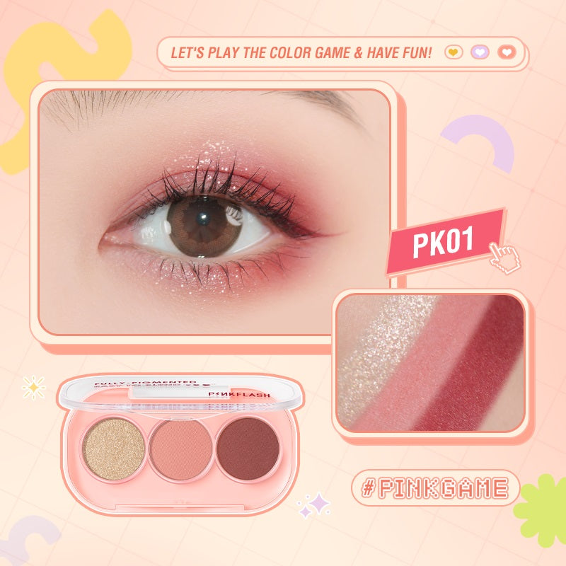 Paleta de Sombras Mini 3 Tonos Pinkflash