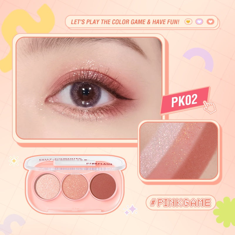 Paleta de Sombras Mini 3 Tonos Pinkflash