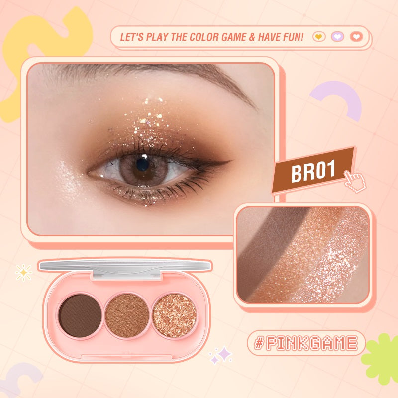 Paleta de Sombras Mini 3 Tonos Pinkflash