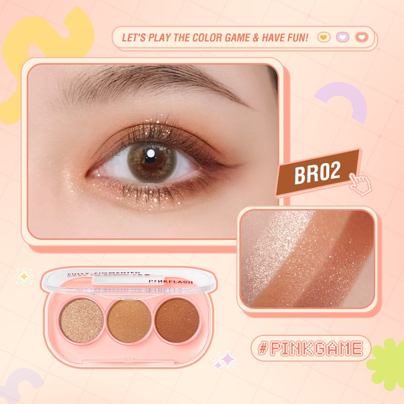 Paleta de Sombras Mini 3 Tonos Pinkflash
