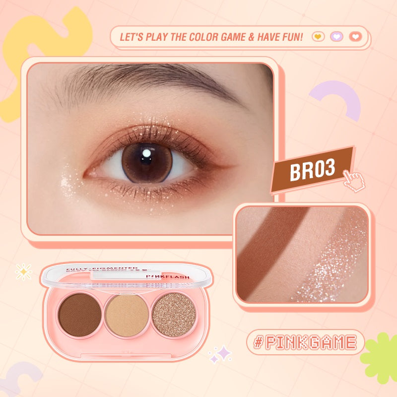Paleta de Sombras Mini 3 Tonos Pinkflash
