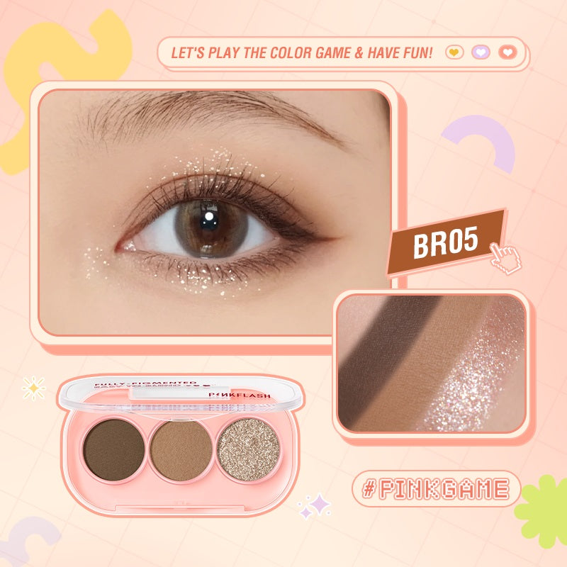 Paleta de Sombras Mini 3 Tonos Pinkflash