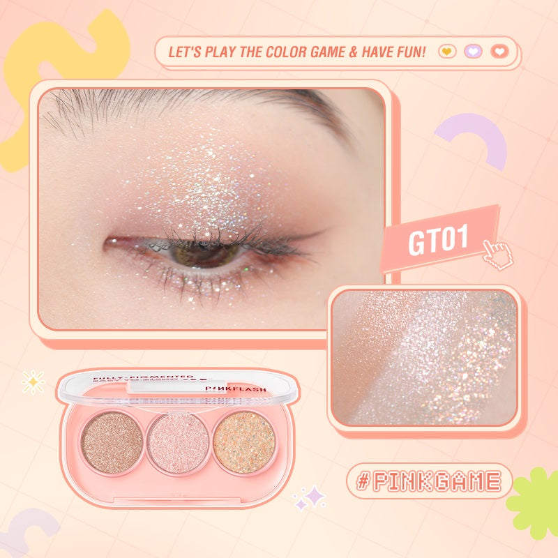 Paleta de Sombras Mini 3 Tonos Pinkflash