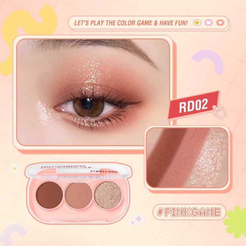 Paleta de Sombras Mini 3 Tonos Pinkflash